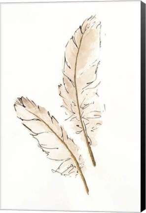 Framed Gold Feathers I Print