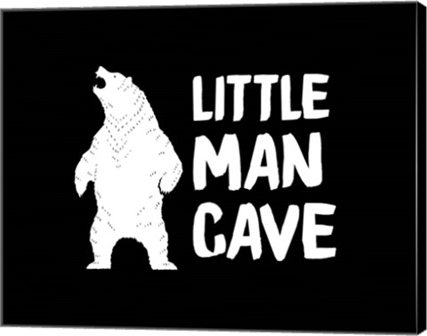 Framed Little Man Cave Standing Bear Black Print