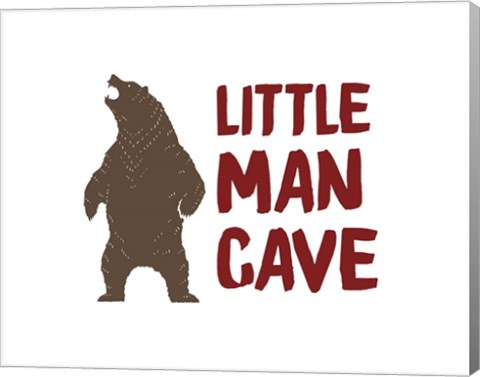 Framed Little Man Cave Standing Bear Color Print