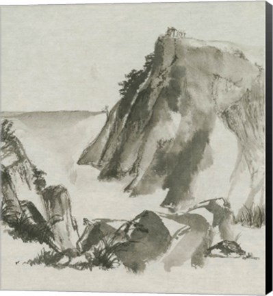 Framed Sumi Rocks Cream Print