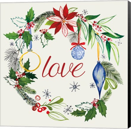 Framed Watercolor Christmas V Print