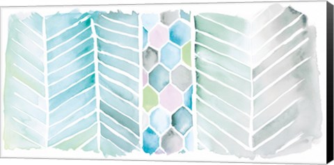 Framed Watercolor Chevron Bright Print