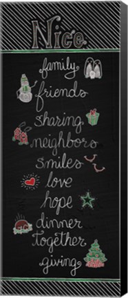 Framed Christmas Chalkboard Nice Print