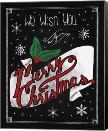 Framed Christmas Chalkboard I Print