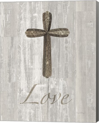 Framed Words for Worship Love on Wood Print