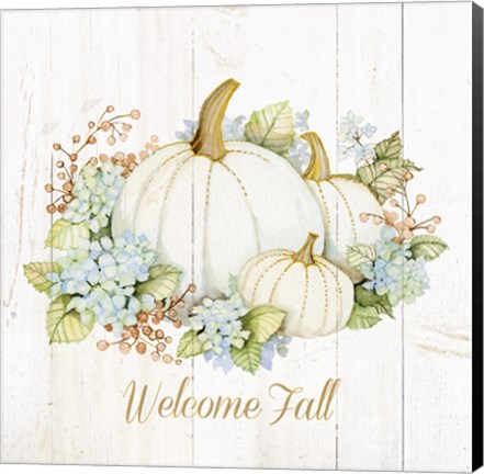 Framed Autumn Elegance I Gold Welcome Fall Print