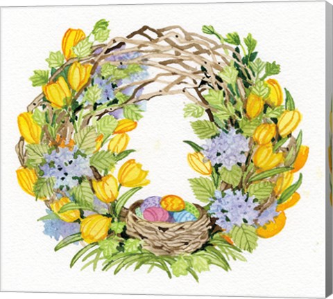 Framed Spring Wreath II Print