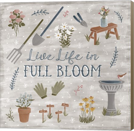 Framed Blooming Garden I Print
