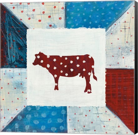 Framed Modern Americana Farm Quilt IV Print