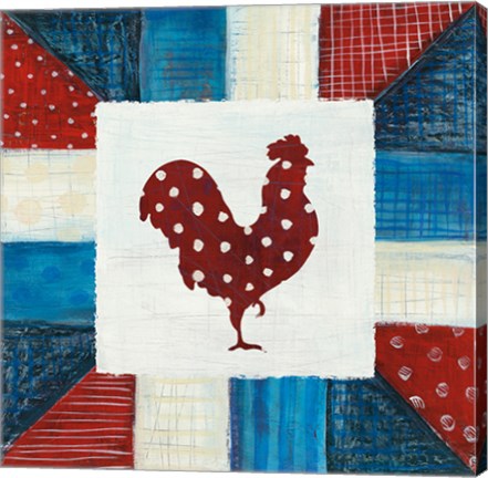 Framed Modern Americana Farm Quilt III Print