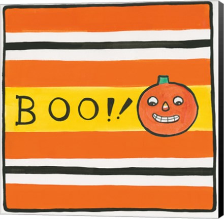 Framed Halloween Boo Pumpkin Print