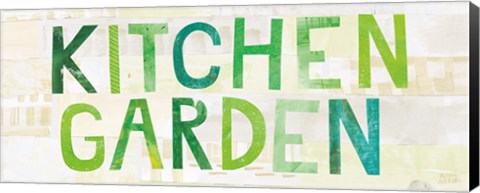 Framed Kitchen Garden Cream Sign I Print