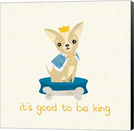 Framed Good Dogs Chihuahua on Linen Print
