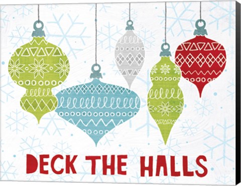 Framed Deck the Halls Red Print