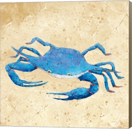 Framed Blue Crab V Neutral Crop Print