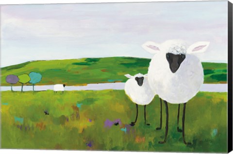 Framed Sheep in the Meadow Print