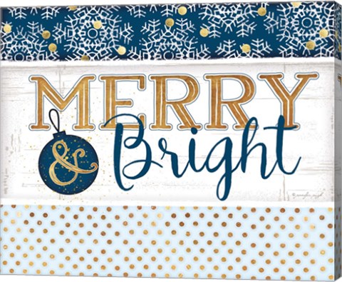 Framed Merry &amp; Bright Blue Print