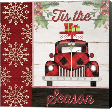 Framed Tis the Season Truck Print