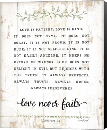Framed Love Is Patient Print