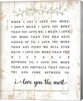 Framed I Love You More Print