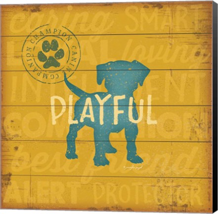 Framed Playful Dog Print