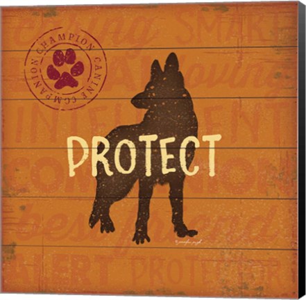 Framed Protect Dog Print