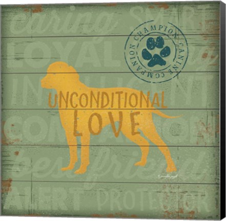 Framed Unconditional Love Dog Print