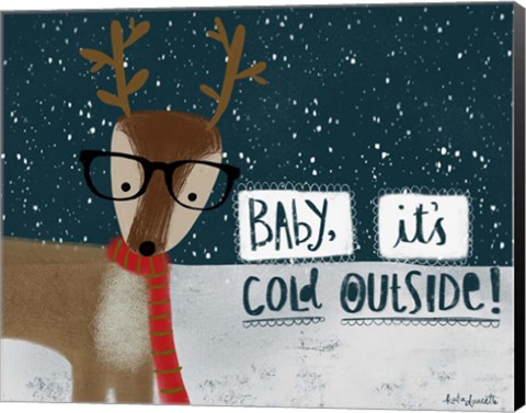 Framed Cold Hipster Reindeer Print