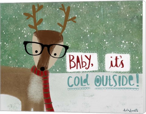 Framed Cold Hipster Reindeer Print