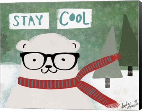 Framed Hipster Bear Stay Cool Print