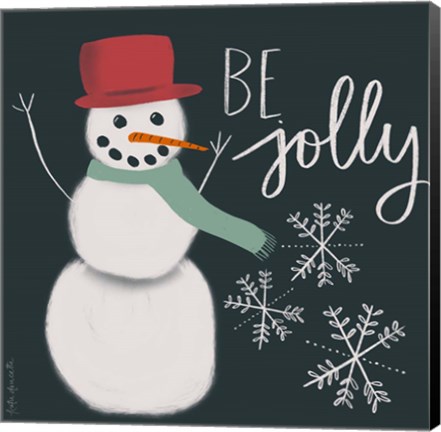 Framed Jolly Snowman Print