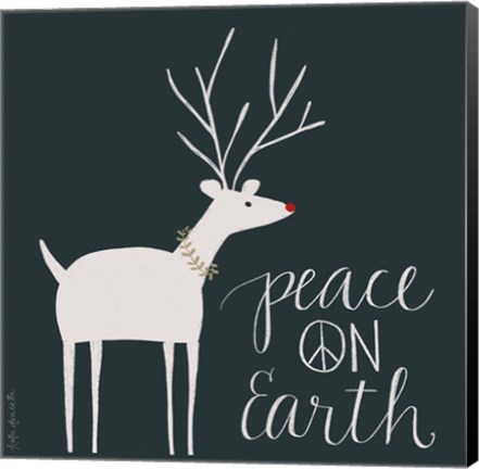 Framed Peace on Earth Reindeer Print