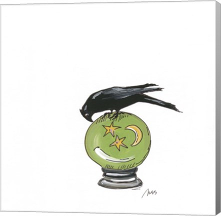 Framed Crystal Ball Raven Print