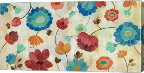 Framed Coral and Teal Garden III Print