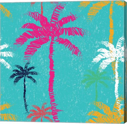 Framed Tropical Palm Tree Pattern Print