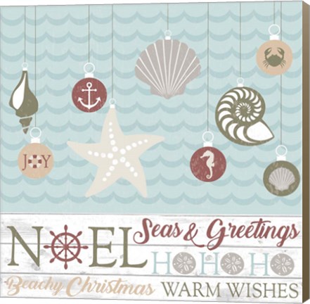 Framed Coastal Christmas Shells Print