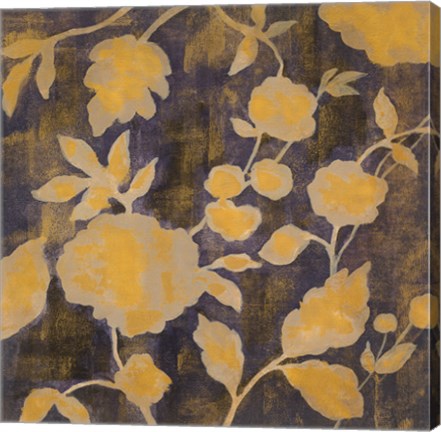 Framed Indigo and Gold Silhouettes II Print