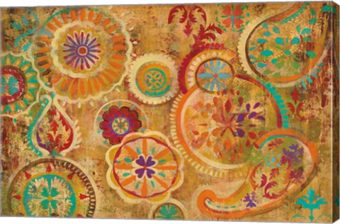Framed Contemporary Paisley Eggplant Print