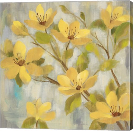 Framed Golden Bloom I Neutral Print