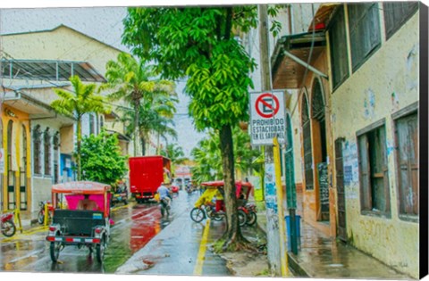 Framed Rainy Street Iquitos Peru Print