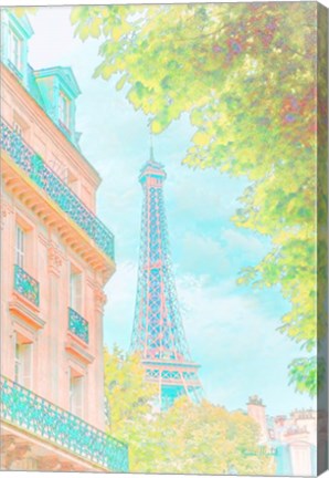 Framed Eiffel Tower Pastel Print