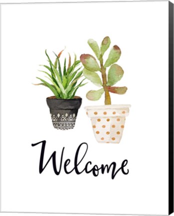 Framed Welcome Succulents Print