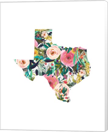 Framed Texas Floral Collage II Print