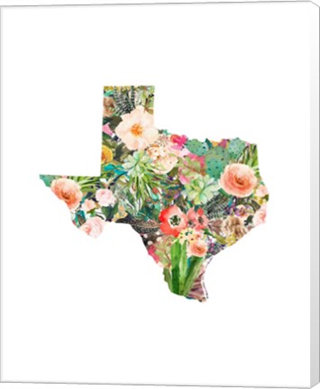 Framed Texas Floral Collage III Print