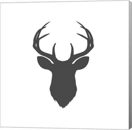 Framed Charcoal Deer Head Print