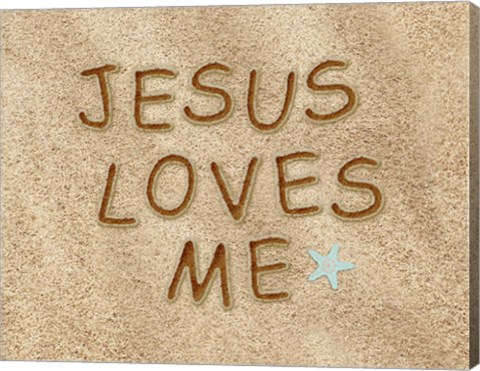 Framed Jesus Loves Me Sand Print