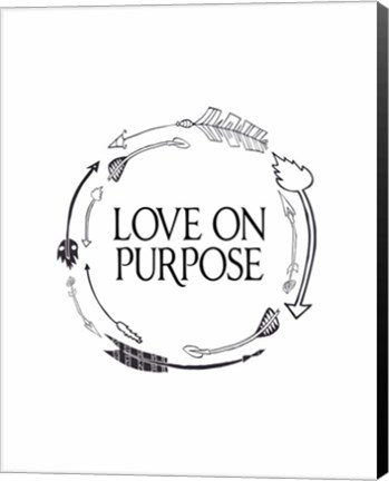 Framed Love on Purpose Wreath Print