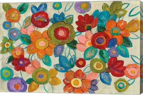 Framed Decorative Flowers Print
