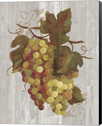 Framed Autumn Grapes IV on Wood Print