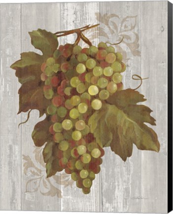 Framed Autumn Grapes II on Wood Print